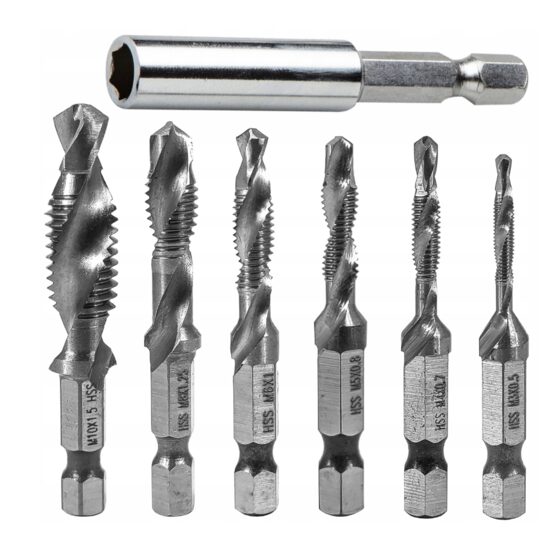 Set burghie pentru filetare, M3-M10, 6 piese, Verke
