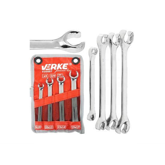 Set 4 chei  inelare semideschise, pentru conducte, Premium Line, 8-17 mm, Verke