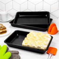 Set tava de copt, 3 piese, marmorate, KingHoff