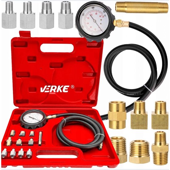 Set tester manometru presiune ulei 0 - 35 Bari, 12 piese, Verke