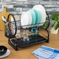 Suport pentru vase, negru, otel-plastic 56,5x25x38 cm Kinghoff