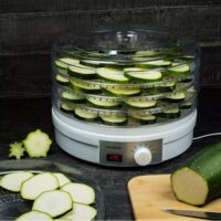 Deshidrator, uscator de alimente cu ecran digiral Led, 5 tavi, 350 W, control digital 35-70 °C, Klausberg