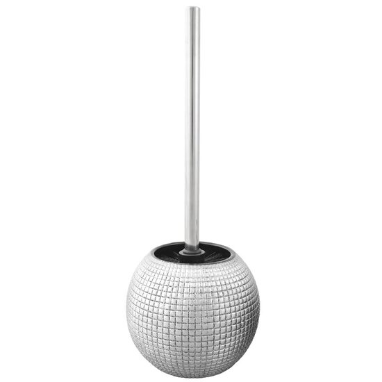 Perie wc cu suport din ceramica, argintiu, Sepio
