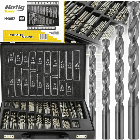 Trusa Set 170 Burghie Lemn Metal Notig