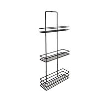 Raft pentru baie cu 3 etajere, 58x8x23 cm, metalic, negru  Sepio
