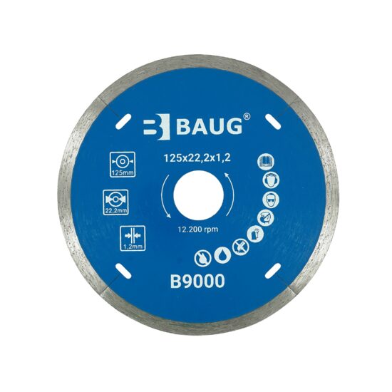 Disc diamantat pentru taiere uscata si umeda, 125 x 22,2 x 1,2 mm Baug