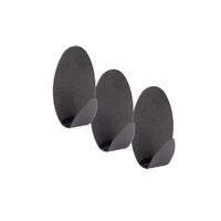 Set 3 agatatori cuier autoadezive, ovale, negru Sepio
