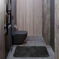 Covoras pentru baie, moale, negru, model elegant, 50x80cm, Sepio