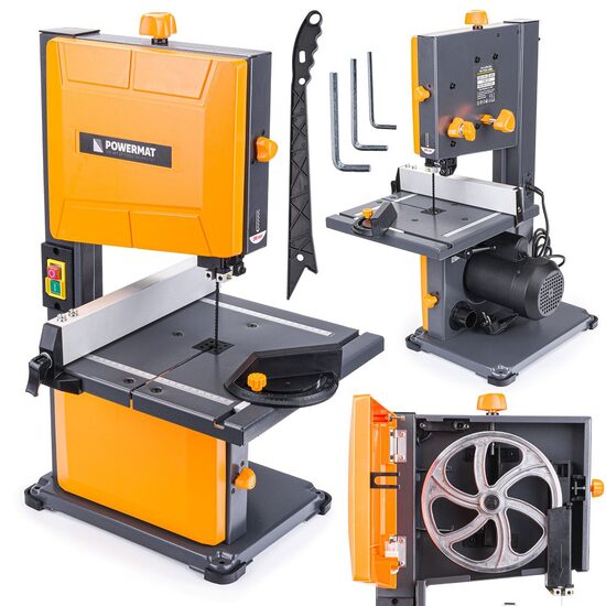 Fierastrau cu banda pentru taiere lemn si neferoase, 600 W, mini banzic, lungime lama 1400mm, Powermat 