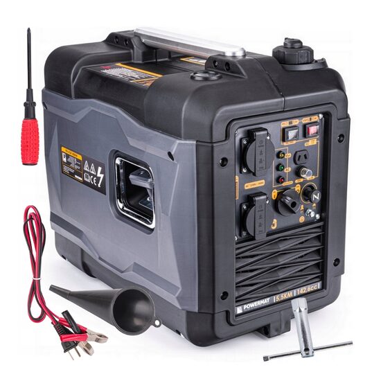  Generator curent electric 3000W, capacitate rezervor 4 litri, motor in 4 timpi, putere 5.5cp, stabilizator de tensiune AVR Powermat