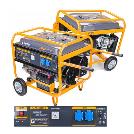 Generator curent electric 6500 W, 6.5 KW, 220 V, motor 15cp, stabilizator de tensiune (AVR), monofazat, protectie suprasarcina, Powermat