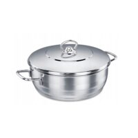Oala cu capac din inox, 24X6cm 3.6litri, compatibila cu toate tipurile de aragaz, Korkmaz
