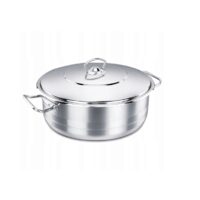 Oala cu capac din inox, 36x16cm, 15litri, compatibila cu toate tipurile de aragaz, Korkmaz