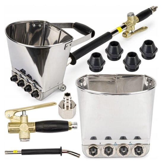 Pistol pneumatic pentru tencuit, capacitate 3 litri, 4 duze de 19 mm, Powermat 