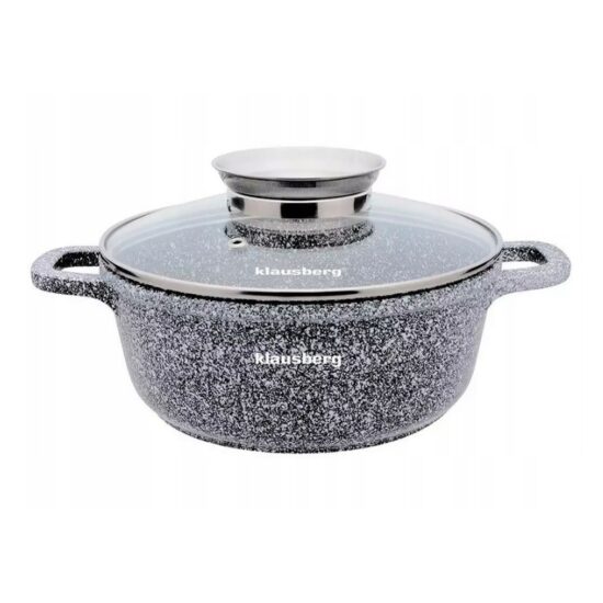 Cratita din aluminiu turnat cu strat de ceramica, marmorat, 1.3L, 16cm, Klausberg