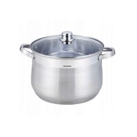 Oala din inox cu capac din sticla, 26cm, fund termic multistrat, 10.7l Klausberg