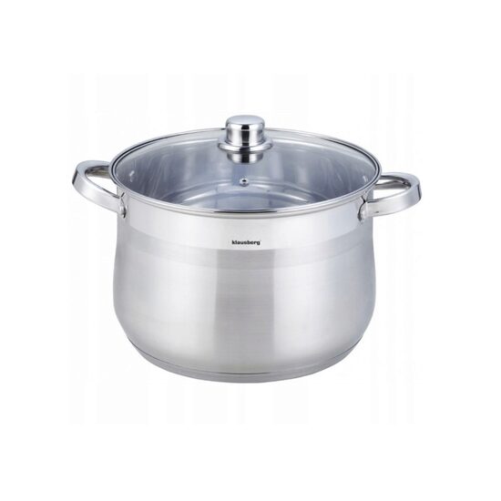 Oala din inox cu capac din sticla, 26cm, fund termic multistrat, 10.7l Klausberg