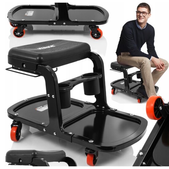 Taburet, scaun pentru atelier cu sertar si maner, 37x27cm 135kg, Verke