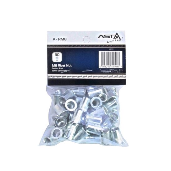 Set piulite nituibile M8, 50 piese, Asta