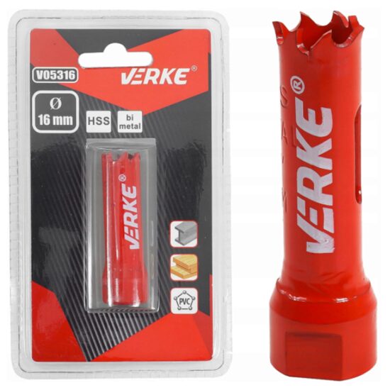 Carota bimetal pentru lemn, fier, 16mm Verke