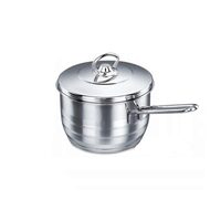 Cratita din inox cu capac, 16x10cm 2litri, compatibila cu plita cu inductie, Korkmaz