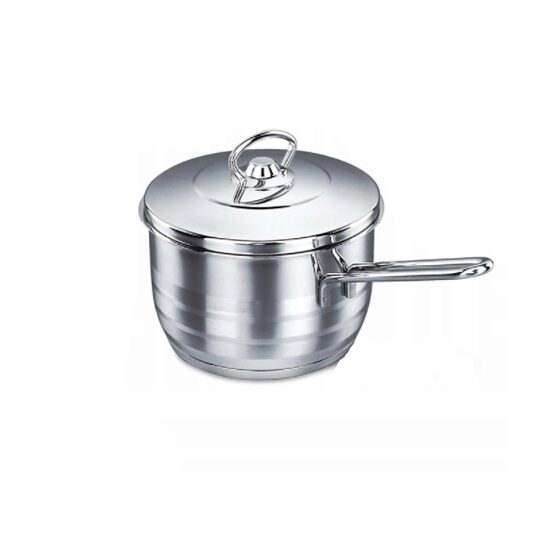 Cratita din inox cu capac, 16x10cm 2litri, compatibila cu plita cu inductie, Korkmaz