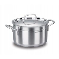 Oala cu capac din inox, 24X12cm 5,5litri, compatibila cu toate tipurile de aragaz, Korkmaz