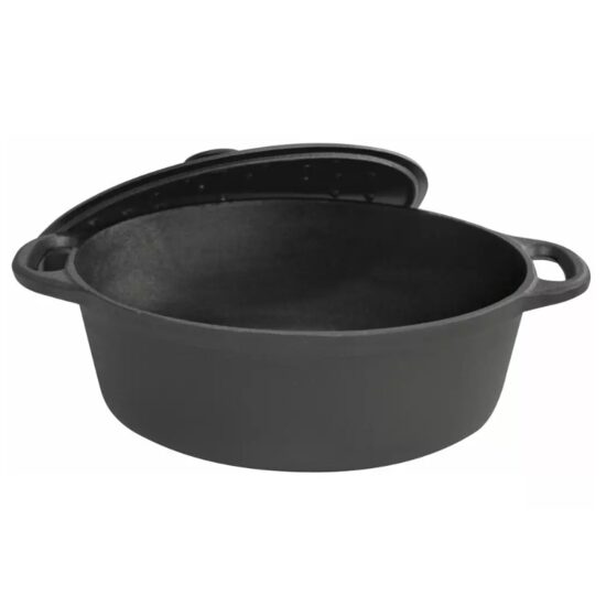 Cratita, oala din fonta cu capac, 33x26x11,5 cm, 6.2 litri, negru, Kinghoff