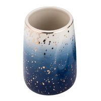 Suport din ceramica pentru periute dinti, pensule, nuante de albastru, multicolor, Sepio
