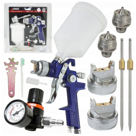 Pistol de vopsit pneumatic, duze 1.4 mm,1.7mm pahar 600 ml Verke