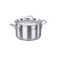 Oala cu capac din inox, 26X13cm 6.8litri, compatibila cu toate tipurile de aragaz, Korkmaz