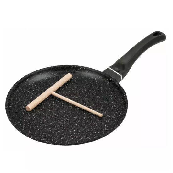 Tigaie pentru clătite, din aluminiu marmorat, 26cm, negru, Kinghoff