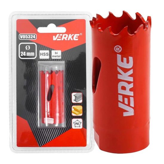 Carota bimetal pentru lemn, fier, 24mm Verke