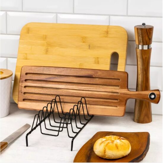 Suport pentru vase, 33,5 x 14 x 9 cm, otel, negru, Kinghoff