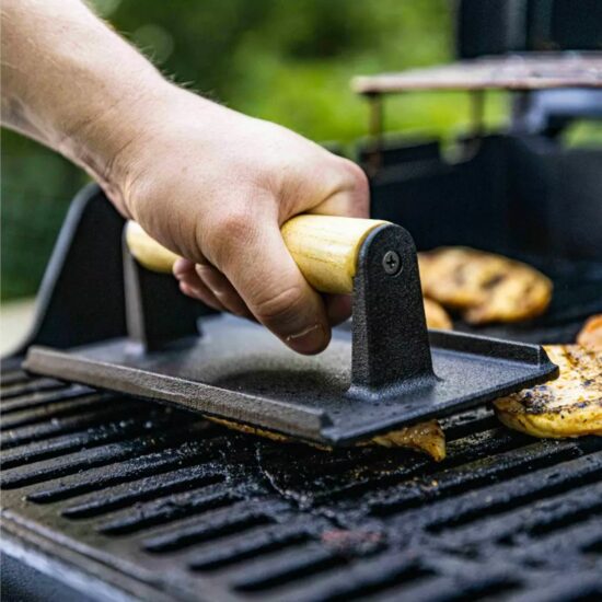 Presa dreptunghiulara pentru carne, hamburgeri, din fonta, 21 x 10,8 cm, Kinghoff