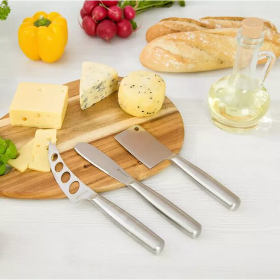 Set cutite pentru branzeturi, 3 elemente din inox, 19.5 x 22 x 24 cm, Kassel