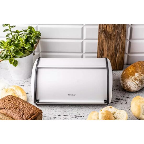 Cutie pentru paine, din otel, alba , 15 x 24 x 36 cm, Kinghoff