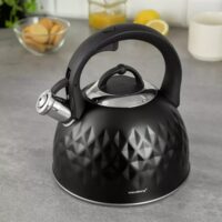 Ceainic traditional din oțel inoxidabil, capacitate 3 litri, negru, Klausberg