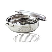 Tava pentru fiert la abur, din inox, cu capac, capacitate 5.8 litri, ovala , 34 x 23 x 11,5 cm, Kinghoff