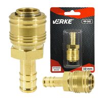 Cupla rapida pneumatica din alama pentru furtun 10 mm, Verke