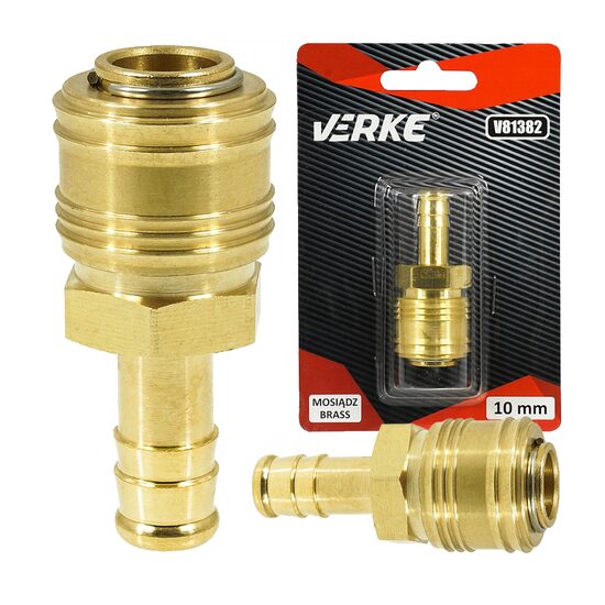 Cupla rapida pneumatica din alama pentru furtun 10 mm, Verke