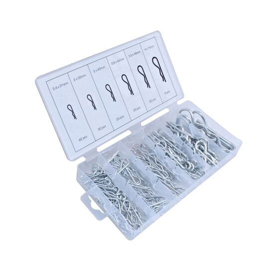 Set cleme, sigurante tip R, 150 piese, Asta