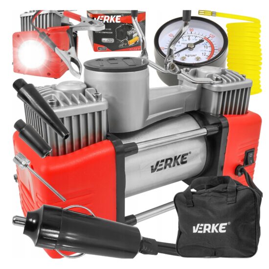 Compresor auto 12V, 10 bari, 65 l/m, lantena LED, Verke