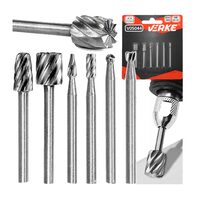 Set 6 freze pentru aluminiu si otel 3.2 mm, HSS, Verke