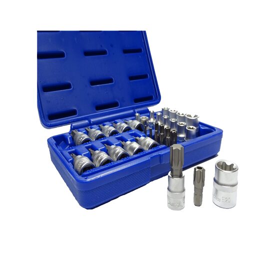 Trusa 34 chei, torx, biti, e-torx, 3/4", Asta