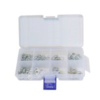Set saibe plate din otel inoxidabil, 250 piese, Asta