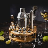Set barman pentru bauturi, cocktailuri, shaker, 12 elemente, argintiu, Klausberg