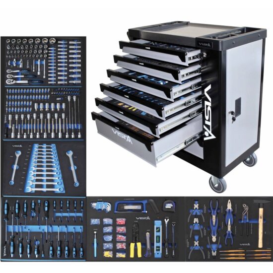 Dulap scule cu 7 sertare, echipat cu 250 elemente pentru service auto, Asta