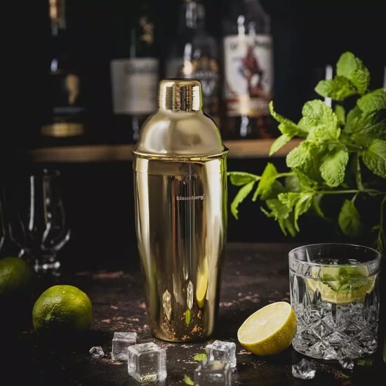 Shaker barman pentru bauturi si cocktail-uri, 750 ml, inox, auriu, Klausberg