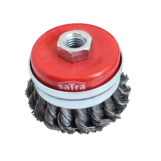 Perie circulara din sarma pentru curatat, 75 mm, filet interior M14x12, Satra